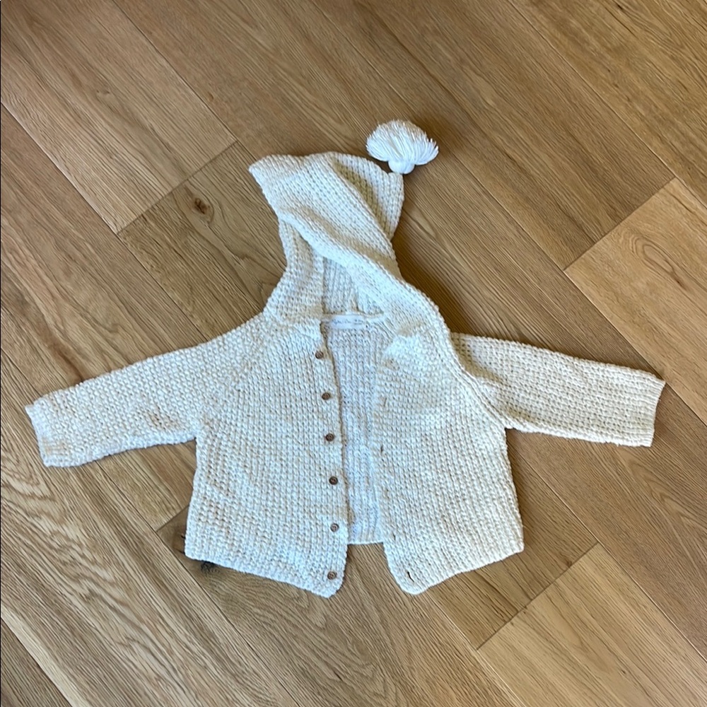Rylee + Cru Cream Knit Baby Cardigan